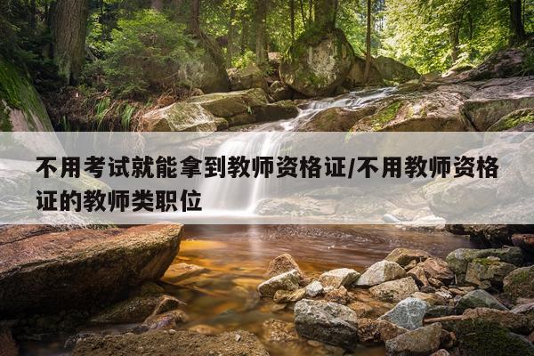 不用考试就能拿到教师资格证/不用教师资格证的教师类职位