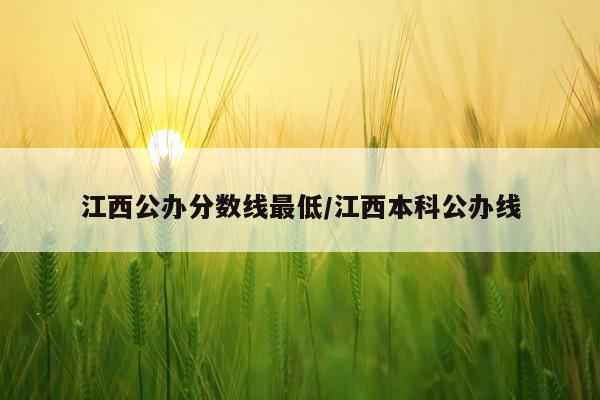 江西公办分数线最低/江西本科公办线