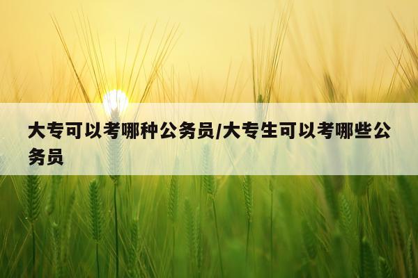 大专可以考哪种公务员/大专生可以考哪些公务员