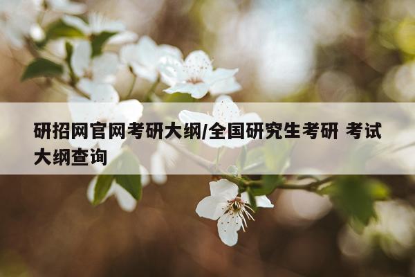 研招网官网考研大纲/全国研究生考研 考试大纲查询