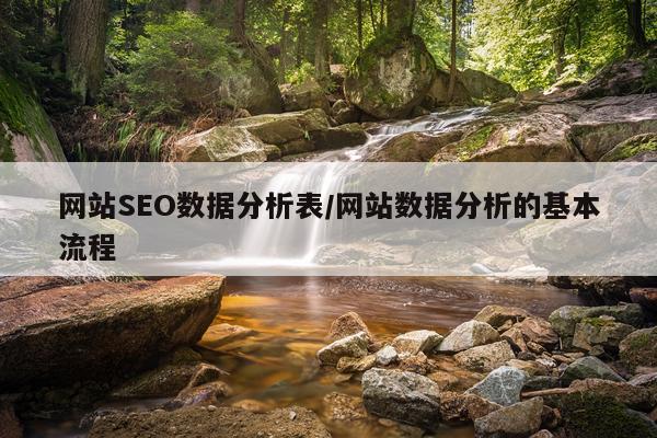 网站SEO数据分析表/网站数据分析的基本流程