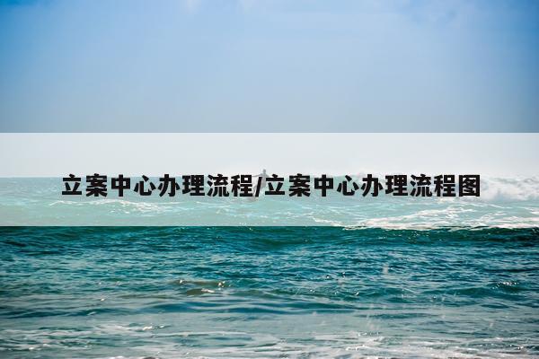 立案中心办理流程/立案中心办理流程图