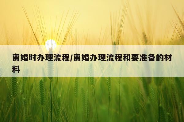 离婚时办理流程/离婚办理流程和要准备的材料