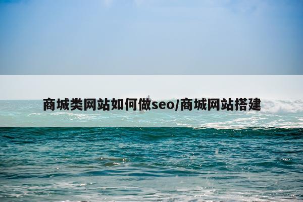 商城类网站如何做seo/商城网站搭建