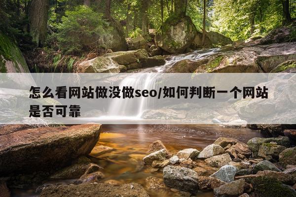 怎么看网站做没做seo/如何判断一个网站是否可靠