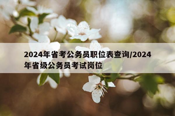 2024年省考公务员职位表查询/2024年省级公务员考试岗位