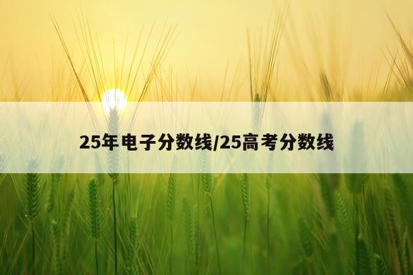 25年电子分数线/25高考分数线