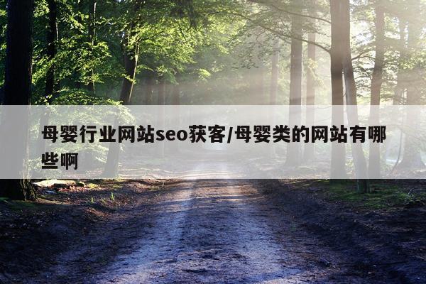 母婴行业网站seo获客/母婴类的网站有哪些啊