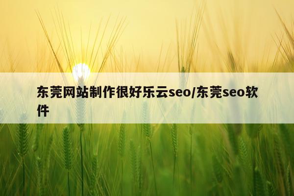 东莞网站制作很好乐云seo/东莞seo软件