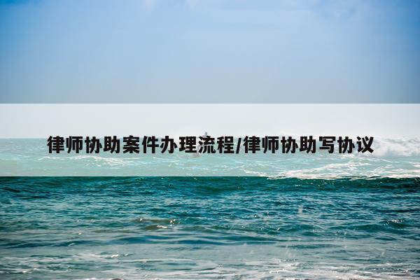 律师协助案件办理流程/律师协助写协议