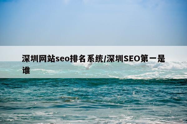 深圳网站seo排名系统/深圳SEO第一是谁