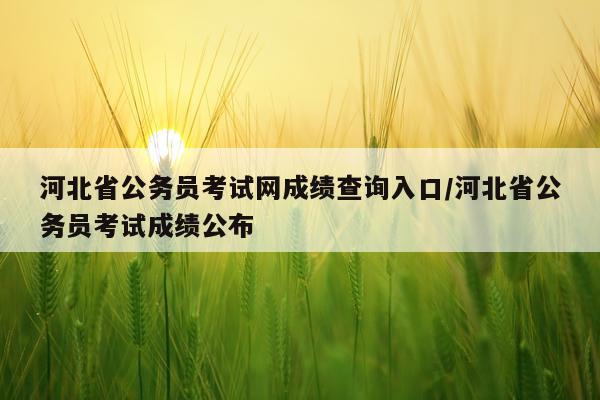 河北省公务员考试网成绩查询入口/河北省公务员考试成绩公布