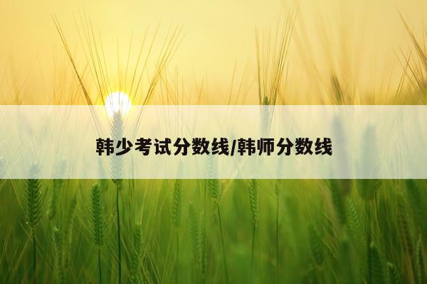 韩少考试分数线/韩师分数线