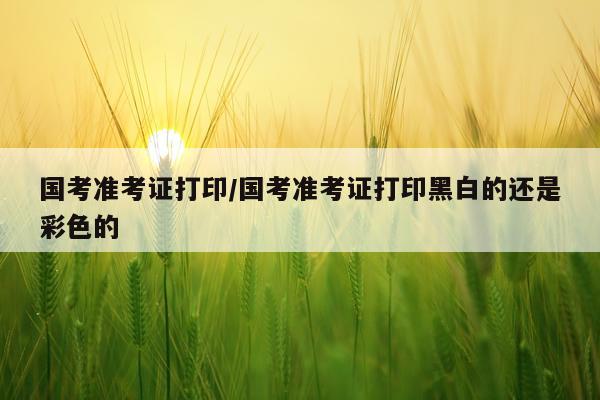 国考准考证打印/国考准考证打印黑白的还是彩色的