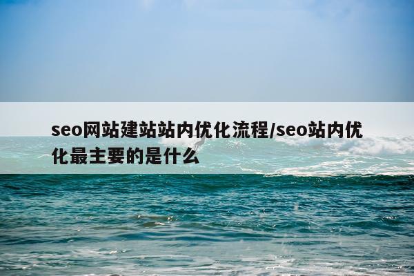 seo网站建站站内优化流程/seo站内优化最主要的是什么