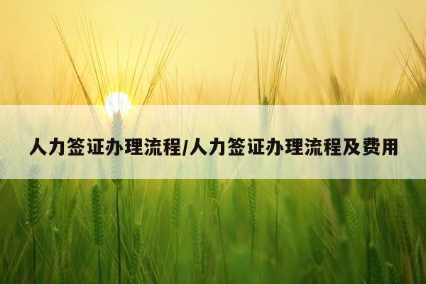 人力签证办理流程/人力签证办理流程及费用