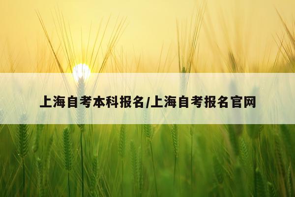 上海自考本科报名/上海自考报名官网