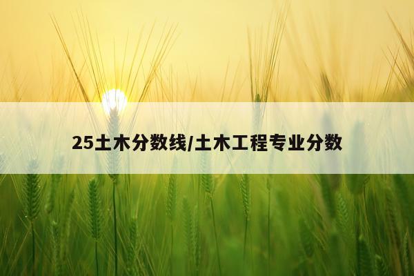 25土木分数线/土木工程专业分数