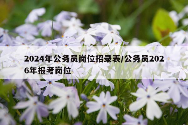 2024年公务员岗位招录表/公务员2026年报考岗位
