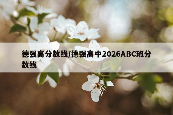 德强高分数线/德强高中2026ABC班分数线
