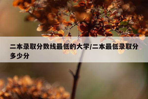 二本录取分数线最低的大学/二本最低录取分多少分
