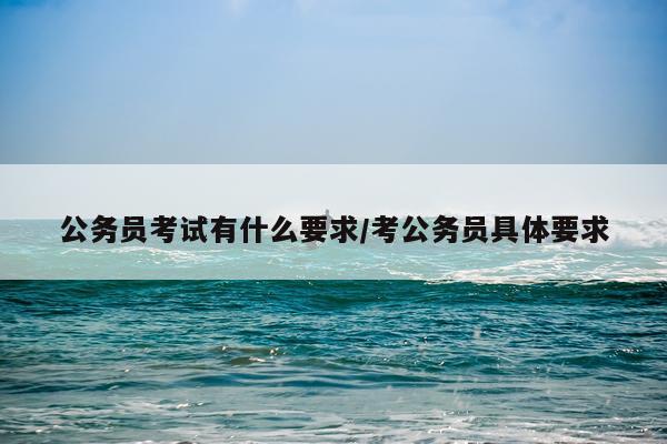 公务员考试有什么要求/考公务员具体要求