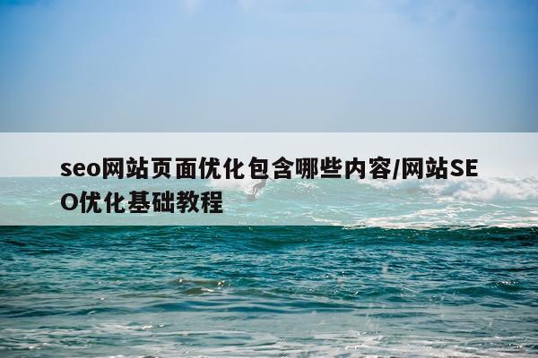 seo网站页面优化包含哪些内容/网站SEO优化基础教程