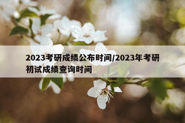 2023考研成绩公布时间/2023年考研初试成绩查询时间