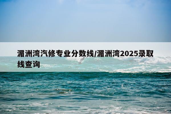 湄洲湾汽修专业分数线/湄洲湾2025录取线查询