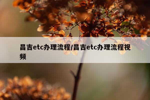 昌吉etc办理流程/昌吉etc办理流程视频