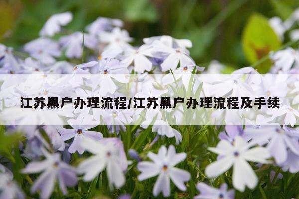 江苏黑户办理流程/江苏黑户办理流程及手续
