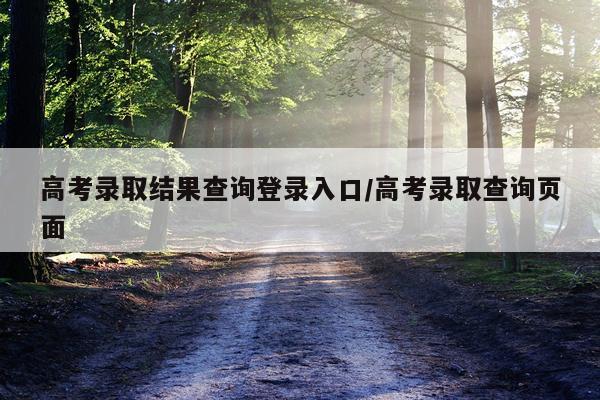 高考录取结果查询登录入口/高考录取查询页面
