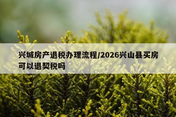 兴城房产退税办理流程/2026兴山县买房可以退契税吗