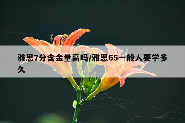 雅思7分含金量高吗/雅思65一般人要学多久