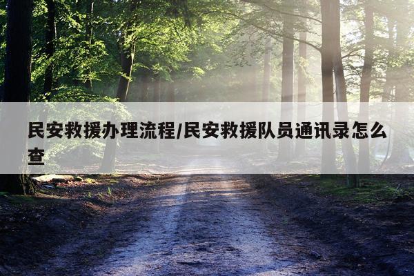 民安救援办理流程/民安救援队员通讯录怎么查