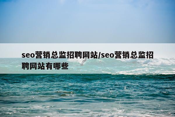 seo营销总监招聘网站/seo营销总监招聘网站有哪些