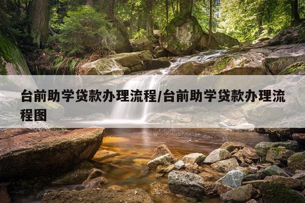 台前助学贷款办理流程/台前助学贷款办理流程图