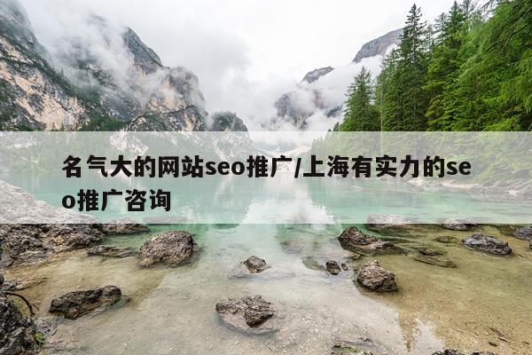 名气大的网站seo推广/上海有实力的seo推广咨询