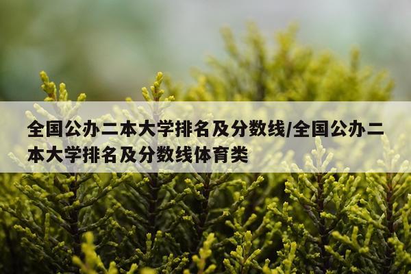 全国公办二本大学排名及分数线/全国公办二本大学排名及分数线体育类