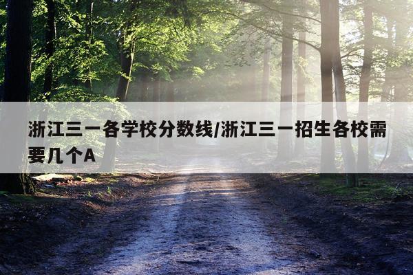 浙江三一各学校分数线/浙江三一招生各校需要几个A