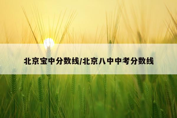 北京宝中分数线/北京八中中考分数线
