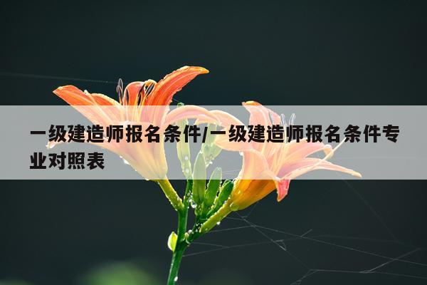 一级建造师报名条件/一级建造师报名条件专业对照表