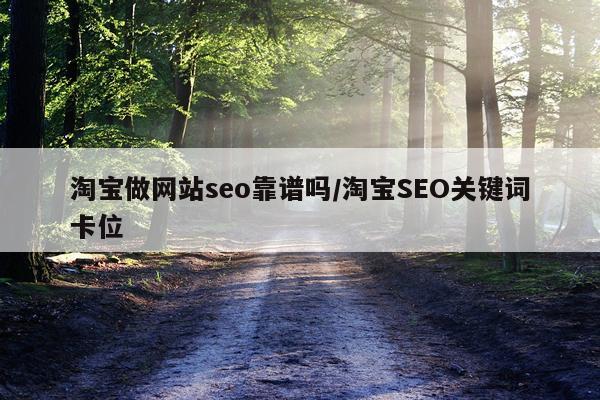 淘宝做网站seo靠谱吗/淘宝SEO关键词卡位