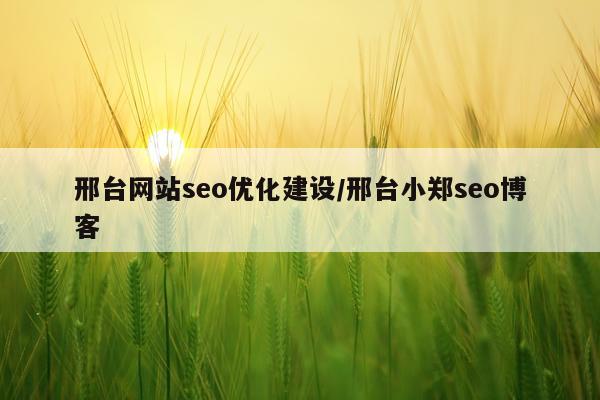 邢台网站seo优化建设/邢台小郑seo博客