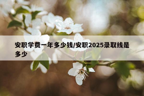 安职学费一年多少钱/安职2025录取线是多少
