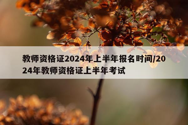 教师资格证2024年上半年报名时间/2024年教师资格证上半年考试