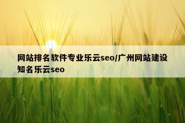 网站排名软件专业乐云seo/广州网站建设知名乐云seo