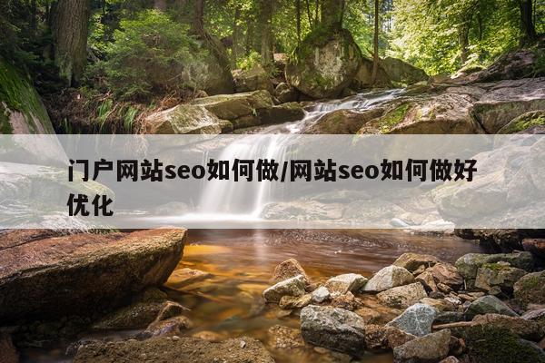 门户网站seo如何做/网站seo如何做好优化