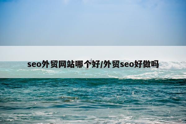 seo外贸网站哪个好/外贸seo好做吗