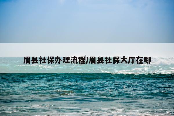 眉县社保办理流程/眉县社保大厅在哪